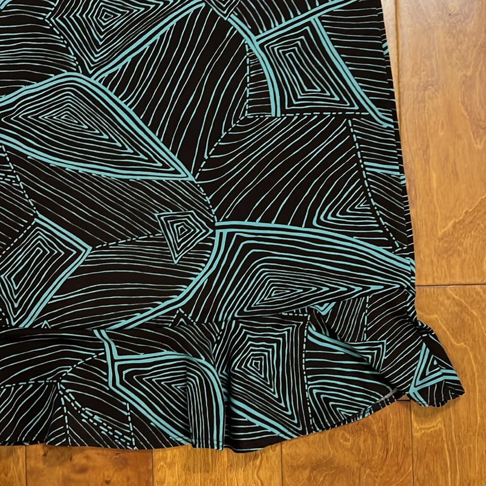 Vintage Y2k KC Stevens Geometric Skirt Size L Brown Blue Fairy Grunge 2000’s - Picture 5 of 9